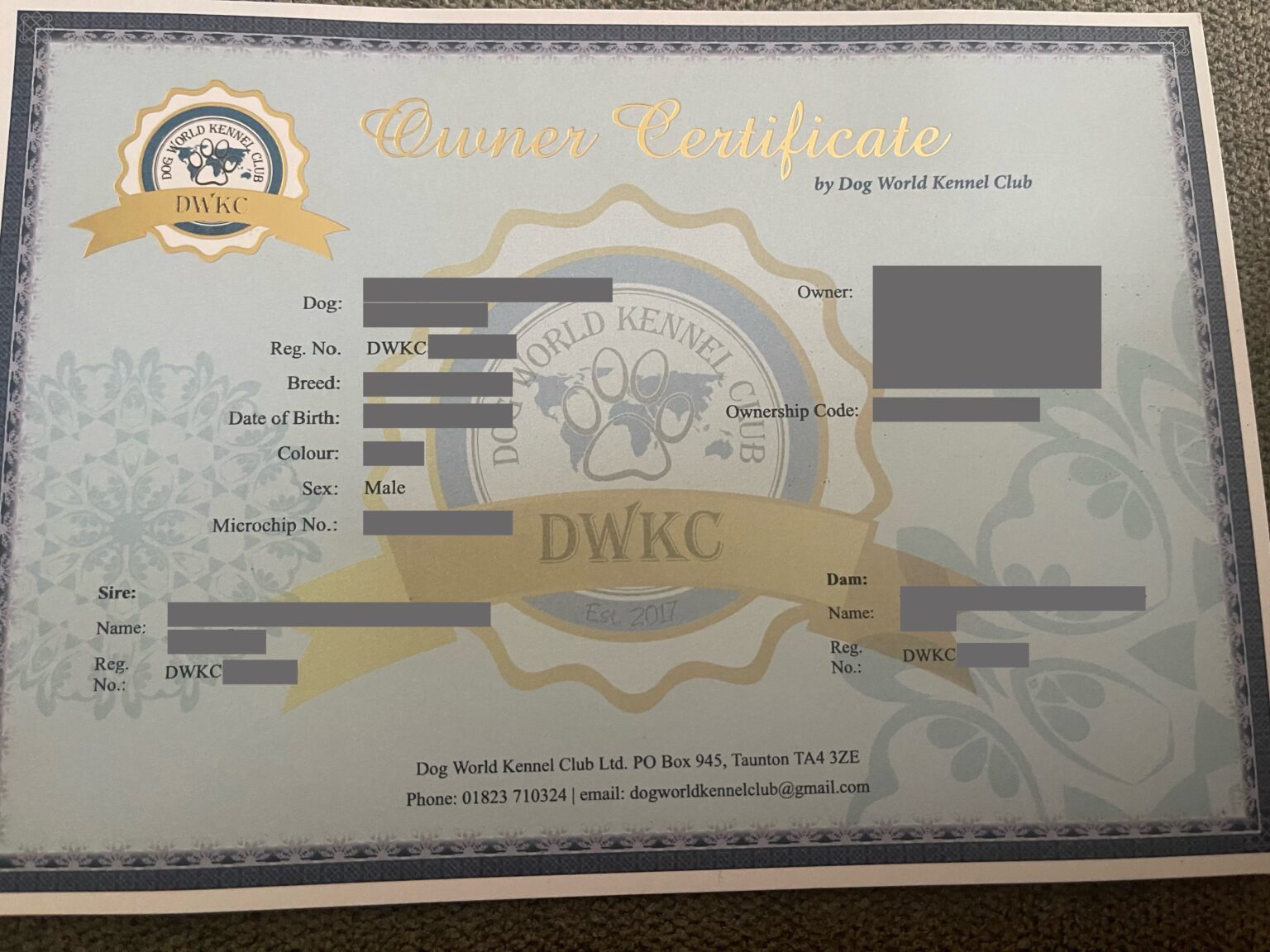 DWKC Dog World Kennel Club Dogs.ie Help