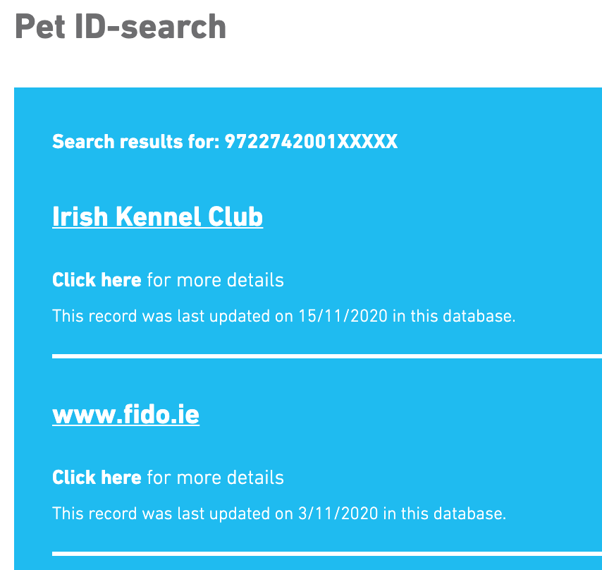 Dog microchip hot sale number search